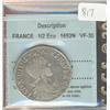 Image 1 : FRANCE  1/2 Ecu  1652N   CCCS VF-30, a 