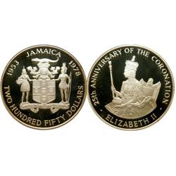 JAMAICA  1978  $250 Gold coin  PROOF.