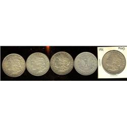 USA Silver dollars, 1878 EF-40, 1896 AU