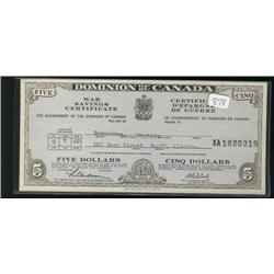 War savings certificate dated 15 July, 