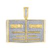 Image 1 : 1 & 3/4 CTW Mens Round Diamond Holy Bible Charm Pendant 10kt Yellow Gold - REF-107F9M