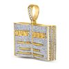 Image 2 : 1 & 3/4 CTW Mens Round Diamond Holy Bible Charm Pendant 10kt Yellow Gold - REF-107F9M