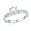 Image 1 : 3/8 CTW Round Diamond Ring 10kt White Gold - REF-35A9N