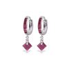 Image 1 : Genuine 3.7 ctw Ruby Earrings 14KT White Gold - REF-60M3T