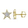 Image 1 : 1/20 CTW Round Diamond Star Earrings 10kt Yellow Gold - REF-7T8K