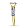 Image 2 : 5/8 CTW Round Diamond Cluster Bridal Wedding Engagement Ring 10kt Yellow Gold - REF-39N3Y
