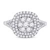Image 2 : 1 CTW Round Diamond Right-Hand Cluster Ring 14kt White Gold - REF-77W9F