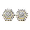 Image 1 : 1/10 CTW Round Diamond Hexagon Geometric Cluster Earrings 10kt Yellow Gold - REF-24R3H
