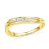 Image 1 : 0.02 CTW Round Diamond Contoured Ring 10kt Yellow Gold - REF-9H3W