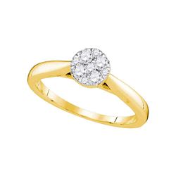 1/4 CTW Round Diamond Larissa Cluster Bridal Wedding Engagement Ring 14kt Yellow Gold - REF-32W3F