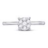 Image 2 : 1/4 CTW Round Diamond Flower Cluster Ring 10kt White Gold - REF-21F5M