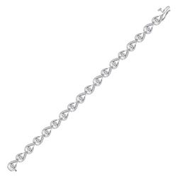 1 & 1/5 CTW Round Diamond Teardrop Cluster Fashion Bracelet 10kt White Gold - REF-113W9F