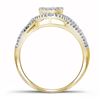 Image 2 : 1/2 CTW Round Diamond Cluster Bridal Wedding Engagement Ring 10kt Yellow Gold - REF-35T9K