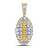 Image 1 : 1 & 1/3 CTW Mens Round Diamond Football Charm Pendant 10kt Yellow Gold - REF-54M3A