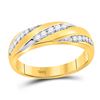 Image 3 : 1 CTW His & Hers Round Diamond Cluster Matching Bridal Wedding Ring 10kt Yellow Gold - REF-81N3Y