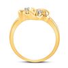 Image 3 : 1/10 CTW Round Diamond Double Heart Ring 10kt Yellow Gold - REF-20R3H