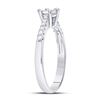 Image 3 : 1/5 CTW Round Diamond Flower Cluster Stackable Ring 10kt White Gold - REF-22N8Y