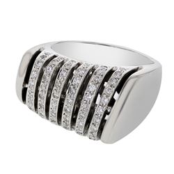 0.65 CTW Diamond Ring 18K White Gold - REF-119F7N