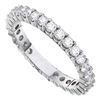 Image 1 : 2 CTW Round Pave-set Diamond Eternity Wedding Ring 14kt White Gold - REF-192W3F