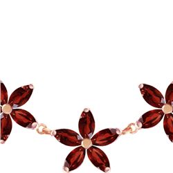 Genuine 4.2 ctw Garnet Necklace 14KT Rose Gold - REF-60W7Y