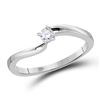 Image 1 : 1/10 CTW Round Diamond Solitaire Promise Bridal Ring 10kt White Gold - REF-14X4T