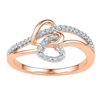 Image 1 : 1/5 CTW Round Diamond Double Joined Heart Ring 10kt Rose Gold - REF-18A3N