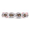 Image 2 : 1/4 CTW Round Brown Diamond Ring 10kt Rose Gold - REF-19A2N