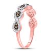 Image 3 : 1/4 CTW Round Brown Diamond Ring 10kt Rose Gold - REF-19A2N