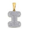Image 1 : 1/2 CTW Mens Round Diamond Letter I Bubble Initial Charm Pendant 10kt Yellow Gold - REF-30N3Y
