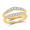 Image 1 : 1/2 CTW Round Diamond Wedding Wrap Ring 14kt Yellow Gold - REF-57F3M