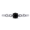 Image 2 : 1/3 CTW Round Black Color Enhanced Diamond Solitaire Bridal Wedding Ring 10kt White Gold - REF-16F8M