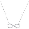 Image 1 : 1/20 CTW Round Diamond Infinity Pendant 10kt White Gold - REF-9T6K