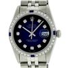 Image 1 : Rolex Mens Stainless Steel Blue Vignette Diamond & Sapphire Datejust Wristwatch