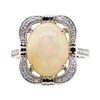 Image 1 : 3.81 ctw Opal and Diamond Ring - 14KT White Gold
