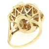 Image 8 : 14k Yellow Gold 0.30 ctw Round Diamond & Pearl Cluster Ring w/ Florentine Finish