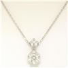 NEW 14k White Gold .45 ctw F VS2 Round Diamond Illusion Solitaire Pendant & Chai