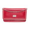 Image 2 : Chanel Red Leather Wallet On Chain WOC