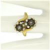 Image 5 : 18k Gold Rose Diamonds Seed Pearl Enamel Bypass Ring