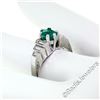 Image 8 : 14kt White Gold 1.33 ctw Emerald Solitaire and Baguette Diamond Step Ring