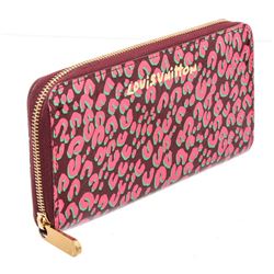 Louis Vuitton Pink Leopard Print Monogram Vernis Leather Zippy Wallet