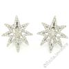 18kt White Gold 3.35 ctw Diamond Star Burst Cluster Earrings