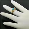 Image 6 : 14k Gold Ribbed Marquise Cabochon Robin Egg Turquoise Solitaire Ring