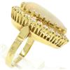 Image 6 : Vintage French 14k Gold 4.95 ctw Elongated Pear Opal & Diamond Halo Cocktail Rin