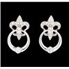 Image 1 : 0.34 ctw Diamond Earrings - 14KT White Gold