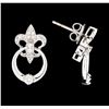 Image 2 : 0.34 ctw Diamond Earrings - 14KT White Gold