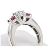 Image 6 : 14k White Gold 3 Stone Engagement Ring