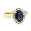 1.48 ctw Sapphire and Diamond Ring - 14KT Yellow Gold