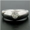 Image 6 : Men's 14kt White Gold 0.25 ctw Bezel Round Diamond Solitaire Band Ring
