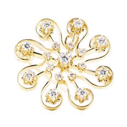 1.20 ctw Diamond Pendant-Pin - 14KT Yellow Gold
