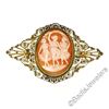 Image 1 : Victorian Gold Filled Detailed Open Work Filigree Carved Shell Cameo Brooch